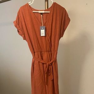 Burnt Orange Midi Dress